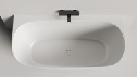Ванна из искусственного камня Salini Sofia Wall S-Stone 160x80 см, пристенная, белая, овальная, с донным клапаном