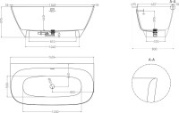 Ванна из искусственного камня Salini Sofia Wall S-Stone 160x80 см, пристенная, белая, овальная, с донным клапаном