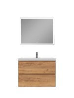 Мебель для ванной комнаты SanStar Riana 80 подвесная, дуб крафт золотой, раковина Фостер 80