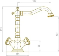 Смеситель для раковины Bronze de Luxe Royal 10105 бронза Смеситель для раковины Bronze de Luxe Royal 10105 бронза