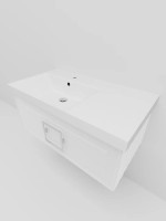 Мебель для ванной комнаты La Fenice Cubo 90 L белая, ручка хром