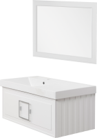 Мебель для ванной комнаты La Fenice Cubo 90 L белая, ручка хром