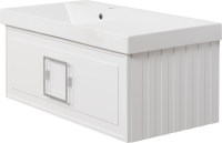 Мебель для ванной комнаты La Fenice Cubo 90 L белая, ручка хром