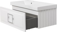 Мебель для ванной комнаты La Fenice Cubo 90 L белая, ручка хром
