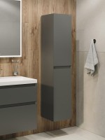 Шкаф-пенал для ванной Grossman Меркадо 32 L/R подвесной, матовый графит