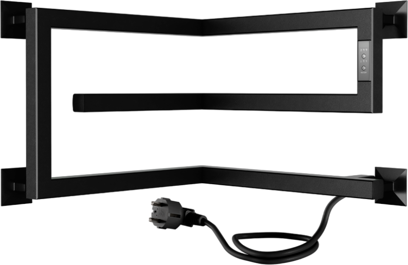 Полотенцесушитель электрический Indigo Korfu DGK30-40-40BRRt 30х40х40, черный муар
