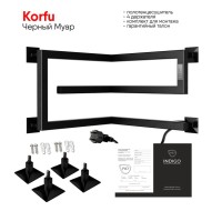 Полотенцесушитель электрический Indigo Korfu DGK30-40-40BRRt 30х40х40, черный муар