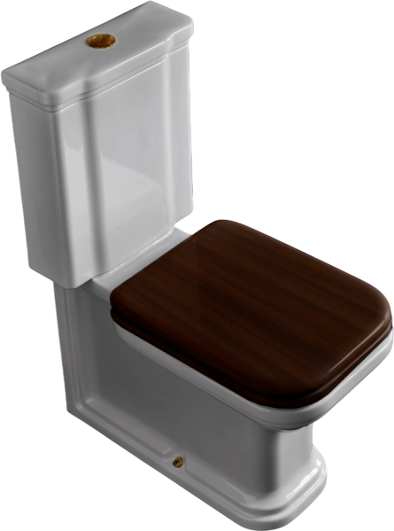 Унитаз-компакт напольный Kerasan Waldorf бачок 418101, орех, с микролифтом, петли бронза