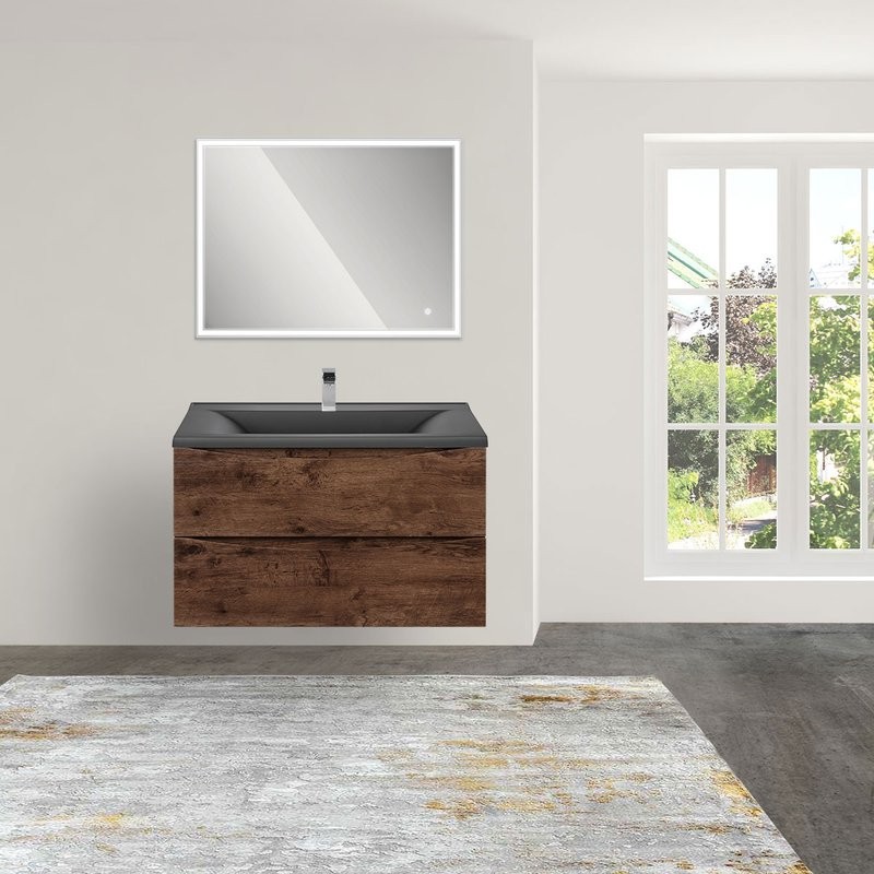 Тумба с раковиной Vincea Mia 75 темный дуб