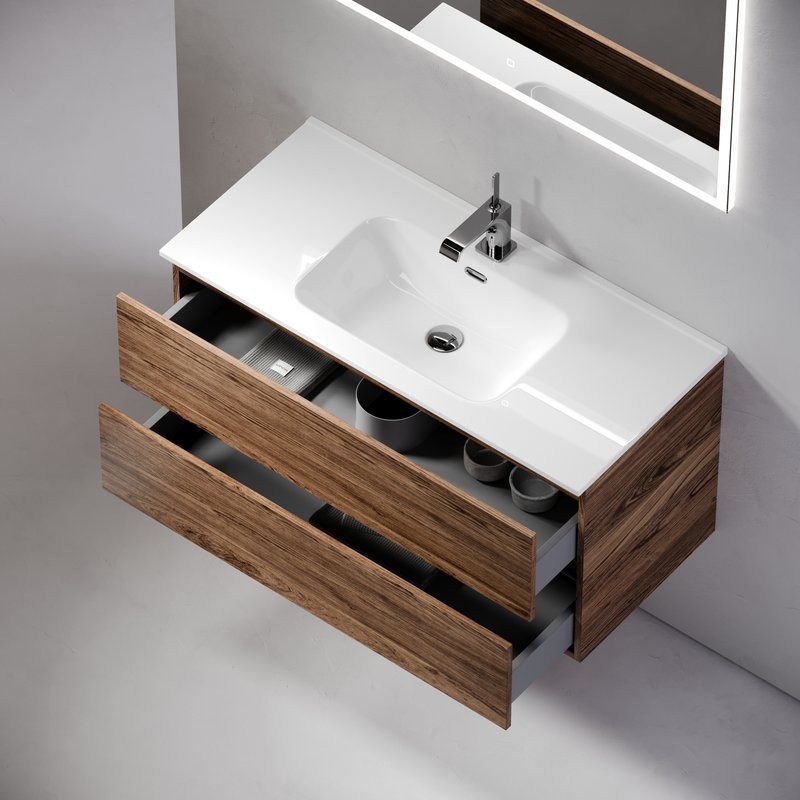 Мебель для ванной комнаты Sancos Urban 100 дуб чарльстон, белая раковина CN7003