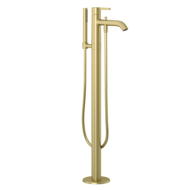Напольный смеситель для ванны с душем Kludi Nova Fonte 38590N015 брашированное золото PVD