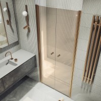 Душевая дверь в нишу Maybahglass MGD-427-2 120 см, профиль матовая бронза, стекло бронза