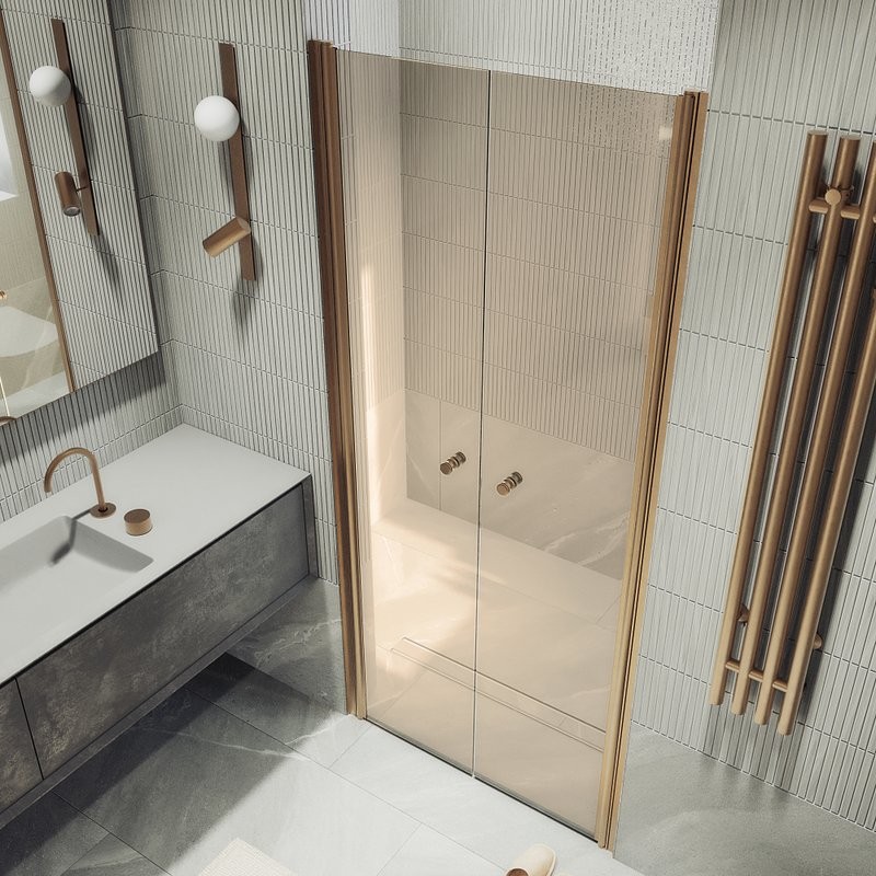 Душевая дверь в нишу Maybahglass MGD-427-2 120 см, профиль матовая бронза, стекло бронза