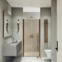 Душевая дверь в нишу Maybahglass MGD-427-2 120 см, профиль матовая бронза, стекло бронза
