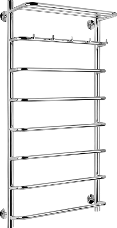 Полотенцесушитель электрический Secado Мерида 1 КСП 105x55 см, подключение справа, глянцевый хром, лесенка, с полкой