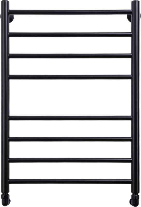 Полотенцесушитель водяной Comfysan Luce W-8 80х50 80x55 см, черный матовый, лесенка