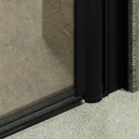 Душевая дверь в нишу Maybahglass MGD-437-6 89 см, профиль матовый черный, стекло бронза матовая
