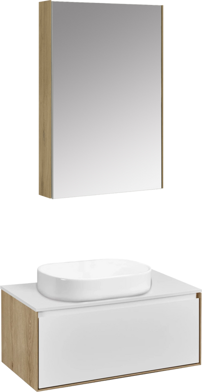 Мебель для ванной комнаты AQUATON Либерти 90 со столешницей белый глянец, раковина Лола 60