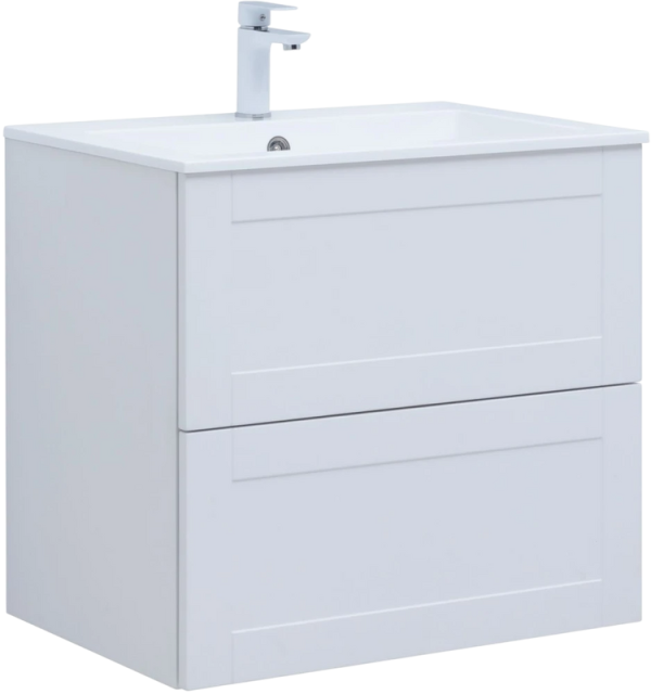 Тумба с раковиной Aquanet Терра 70 подвесная, белая матовая