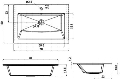 Тумба с раковиной Aquanet Терра 70 подвесная, белая матовая