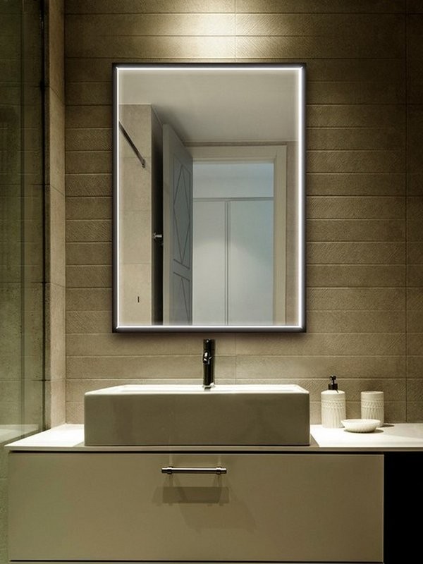 Зеркало Abber See AG6110SC-0.65 65х90 см, с подсветкой, черное