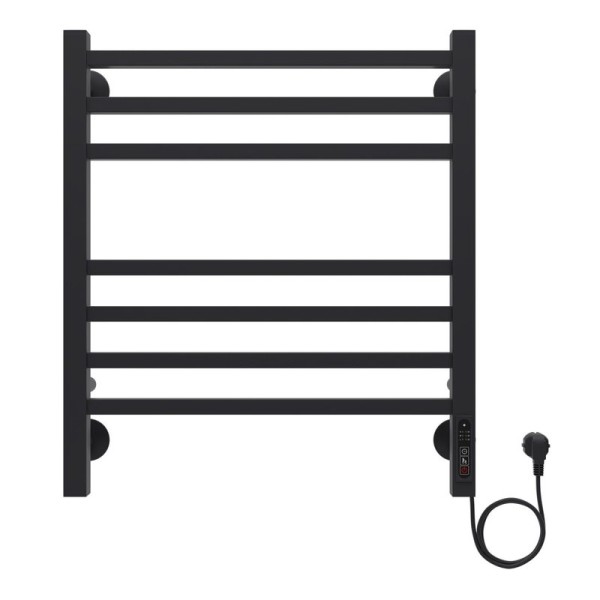 Полотенцесушитель Azario ANCONA 500/600 электрический ЧЕРНЫЙ R 7 кв. пер.