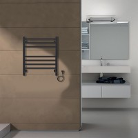 Полотенцесушитель Azario ANCONA 500/600 электрический ЧЕРНЫЙ R 7 кв. пер.