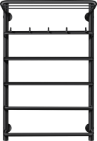 Полотенцесушитель электрический Secado Мерида 1 КСП 80x50 см, подключение справа, матовый черный, лесенка, с полкой