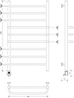 Полотенцесушитель электрический Secado Триест 4603777471125 100x50 см, подключение слева, матовый черный, лесенка