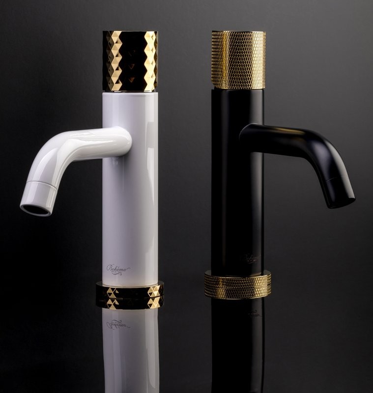 Смеситель для раковины Boheme Stick 121-BG.2 black touch gold