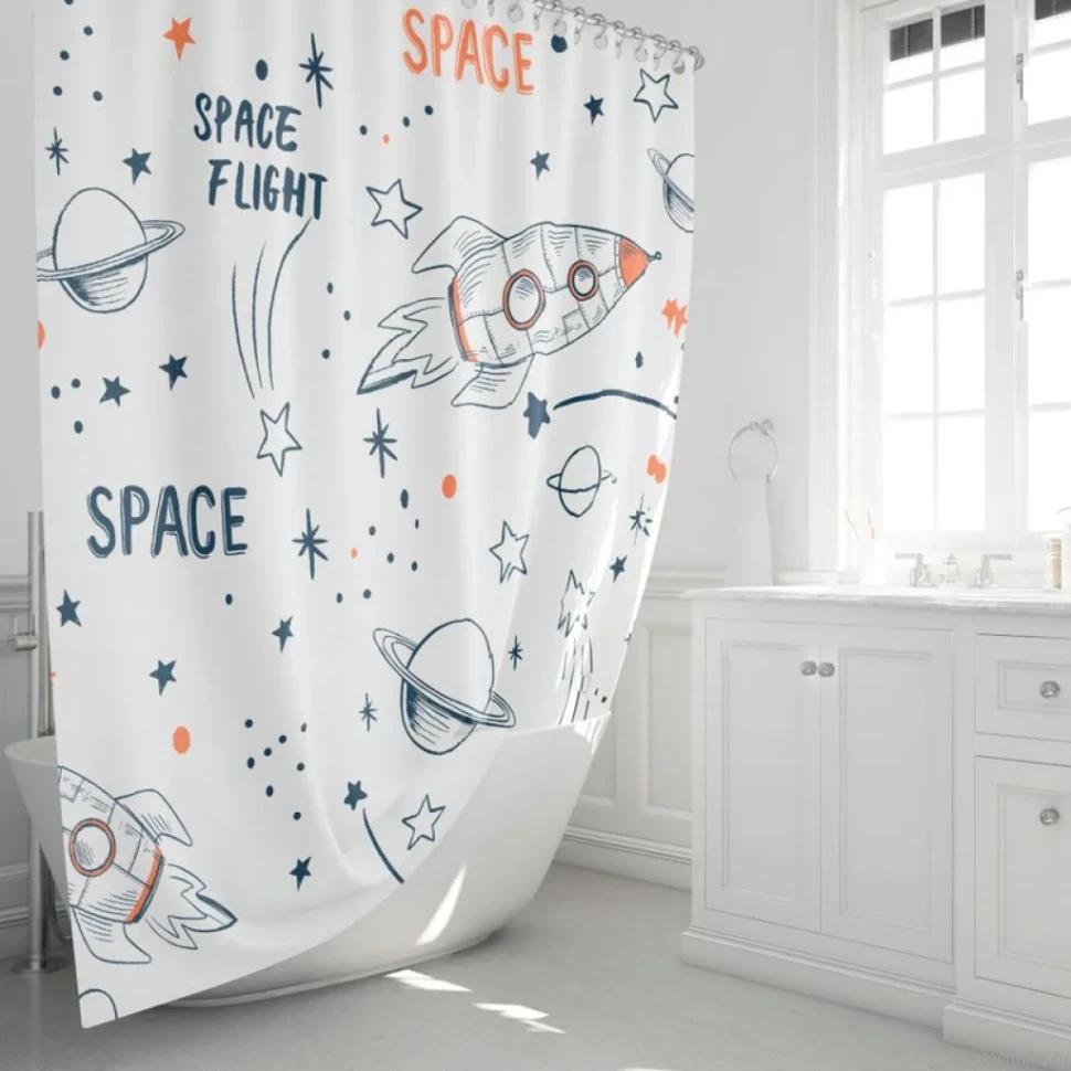 Штора для ванной Fixsen 2500 Space FX-2508 180x200