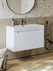 Тумба с раковиной Aqwella Vancouver 80 подвесная, белая