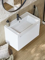 Тумба с раковиной Aqwella Vancouver 80 подвесная, белая