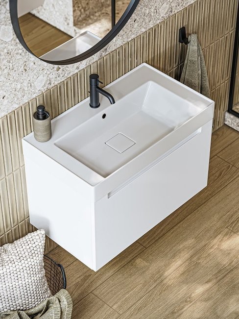 Тумба с раковиной Aqwella Vancouver 80 подвесная, белая