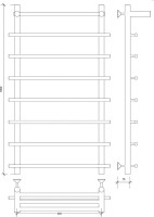 Полотенцесушитель водяной Secado Турин 1 СП 100х50х60 100x60 см, бронза, лесенка, латунь, с полкой