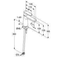 Смеситель для раковины Kludi Kludi-Louva 242820575 хром