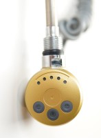 Полотенцесушитель электрический Secado Понтида 1 КСП, R 85x60 см, подключение справа, матовое золото, лесенка, с полкой