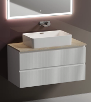 Тумба под раковину со столешницей Sancos Snob T 100 bianco, столешница бежевая