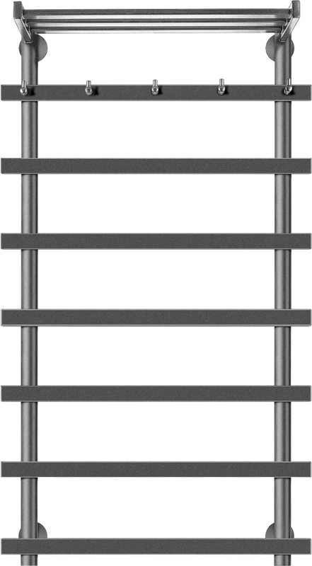 Полотенцесушитель электрический Secado Понтида 1 КСП, L 100x60 см, подключение слева, графит, лесенка, с полкой