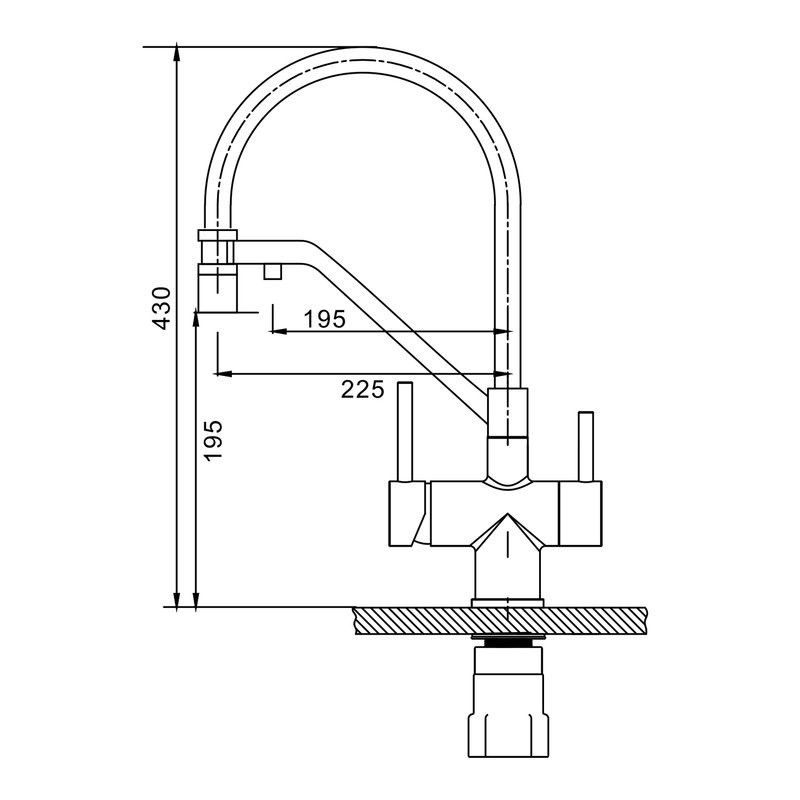 Смеситель для кухни с подключением фильтра Splenka S70.62.09, графит
