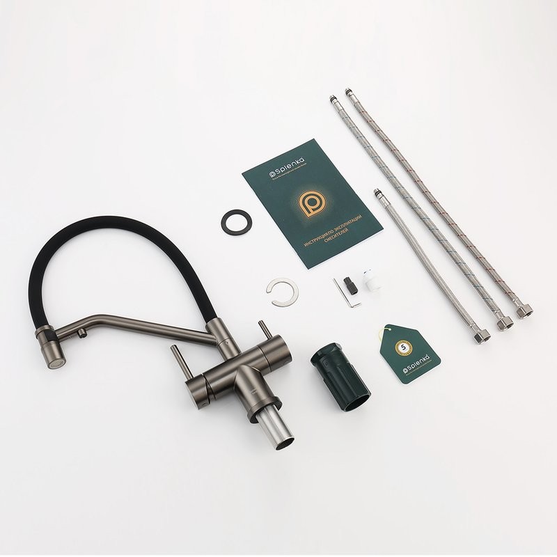 Смеситель для кухни с подключением фильтра Splenka S70.62.09, графит