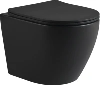 Унитаз подвесной SantiLine SL-5025MB безободковый, с микролифтом, система смыва Tornado