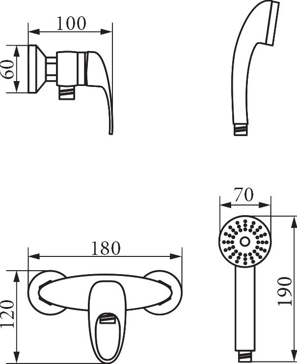 Смеситель для душа Veragio Pont VR.PNT-2131.CR хром