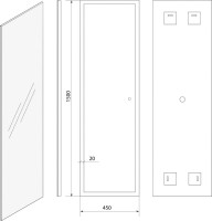 Зеркало Art&Max Tivoli 45х150 с LED-подсветкой, 6000К
