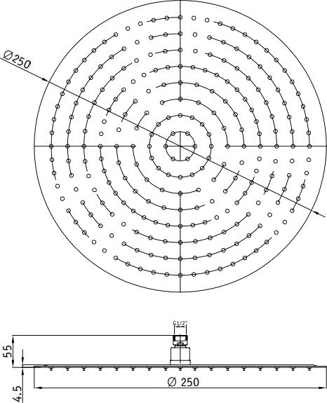 Верхний душ RGW Shower Panels SP-81-25