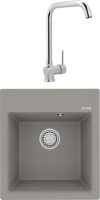 Комплект Мойка Lemark Hanka 450 9910009 грей + Смеситель MEGA Didim MG-CM107 хром