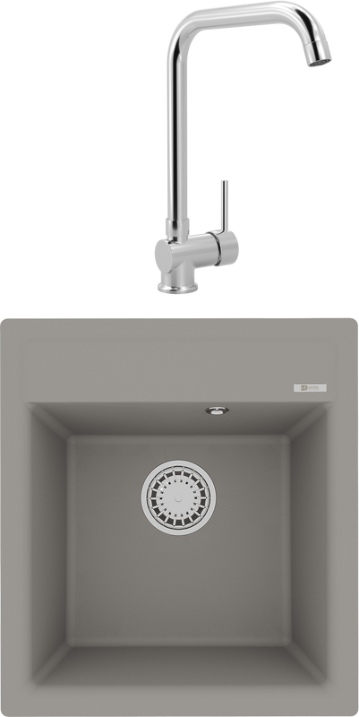 Комплект Мойка Lemark Hanka 450 9910009 грей + Смеситель MEGA Didim MG-CM107 хром