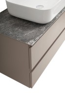 Тумба под раковину со столешницей BelBagno Kraft 80 подвесная, матовая бежевая, столешница kep-80-grn