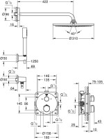 Душевой комплект Grohe Grohtherm 34731000 С ВНУТРЕННЕЙ ЧАСТЬЮ, с термостатом