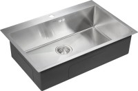 Комплект Мойка Paulmark Kroner PM217551-BS брашированная нержавеющая сталь + Смеситель MEGA Ege MG-PL10 хром + Измельчитель Bort Titan Max Power